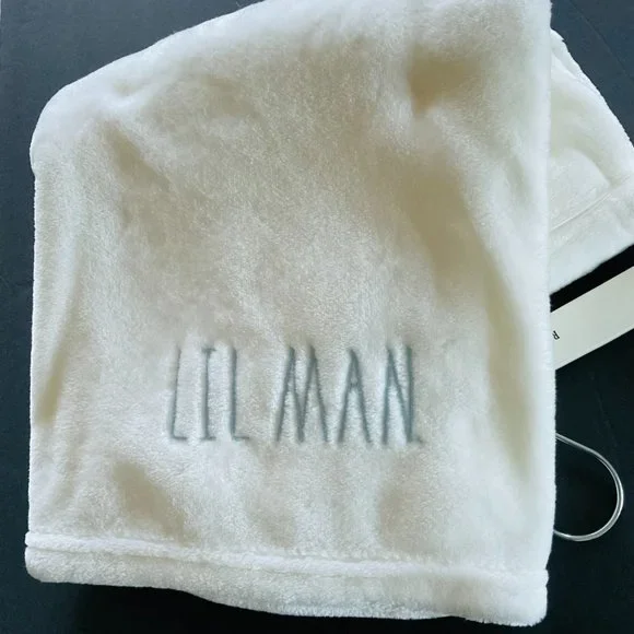 RAE DUNN BABY Plush Nursery "Lil Man" Blanket NWT - Picture 2 of 6